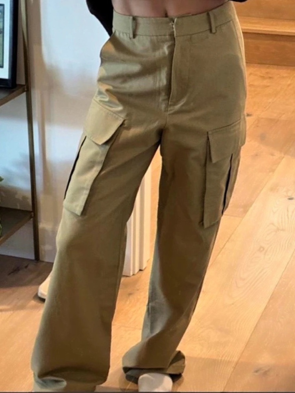 The Frankie Shop Terence Curved Cargo Pants Green